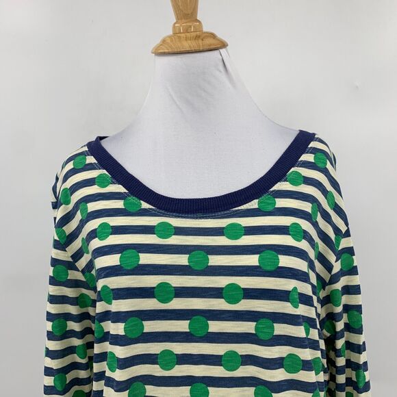 Anthropologie Porridge Gabby Shirt Women M Stripe Polka Dot Quarter Sleeve *READ - Picture 3 of 12